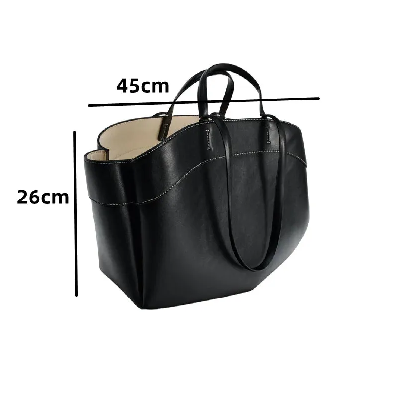 A&A Faux Leather Retro Tote Bag