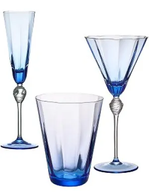 Aegean Blue Mouth-Blown Glass Sets