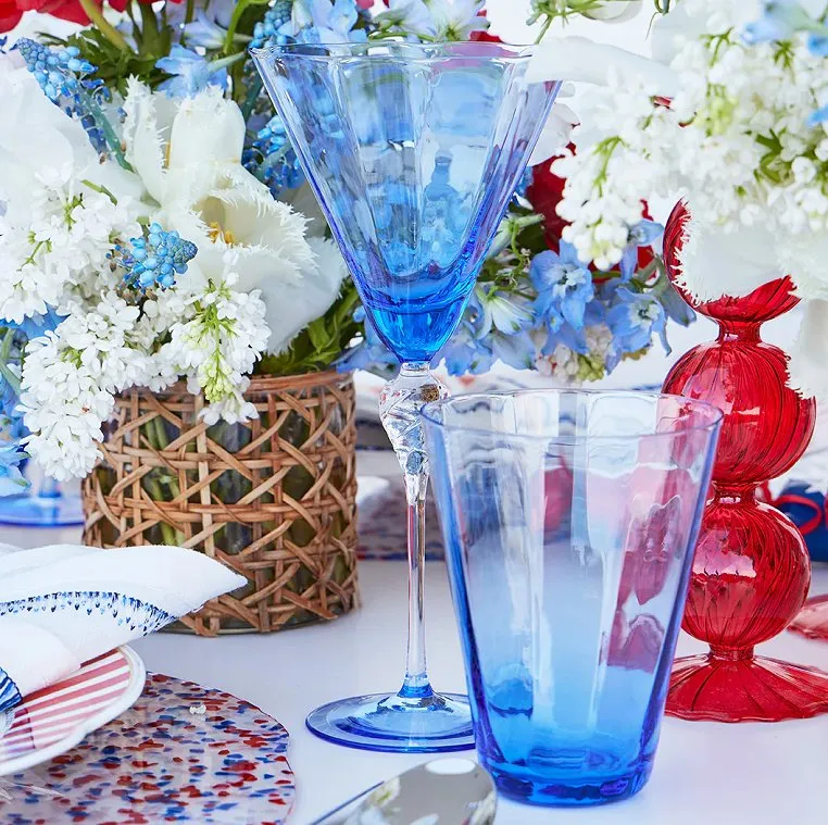 Aegean Blue Mouth-Blown Glass Sets