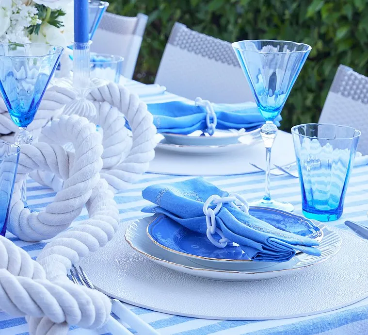 Aegean Blue Mouth-Blown Glass Sets