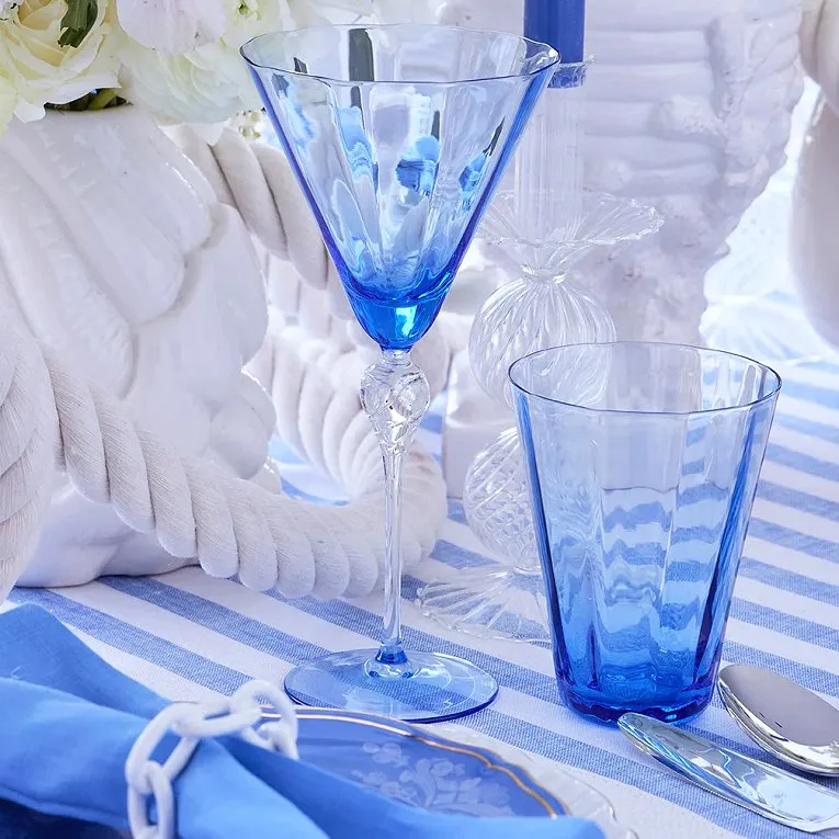 Aegean Blue Mouth-Blown Glass Sets