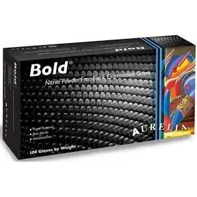 Aurelia Bold Nitrile Powder Free Black Gloves 100pk