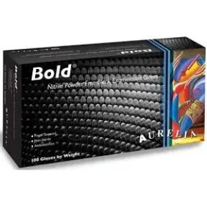 Aurelia Bold Nitrile Powder Free Black Gloves 100pk