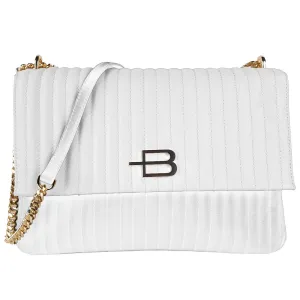 Baldinini Trend Chic Quilted Calfskin Shoulder Bag with Chain Women's Strap