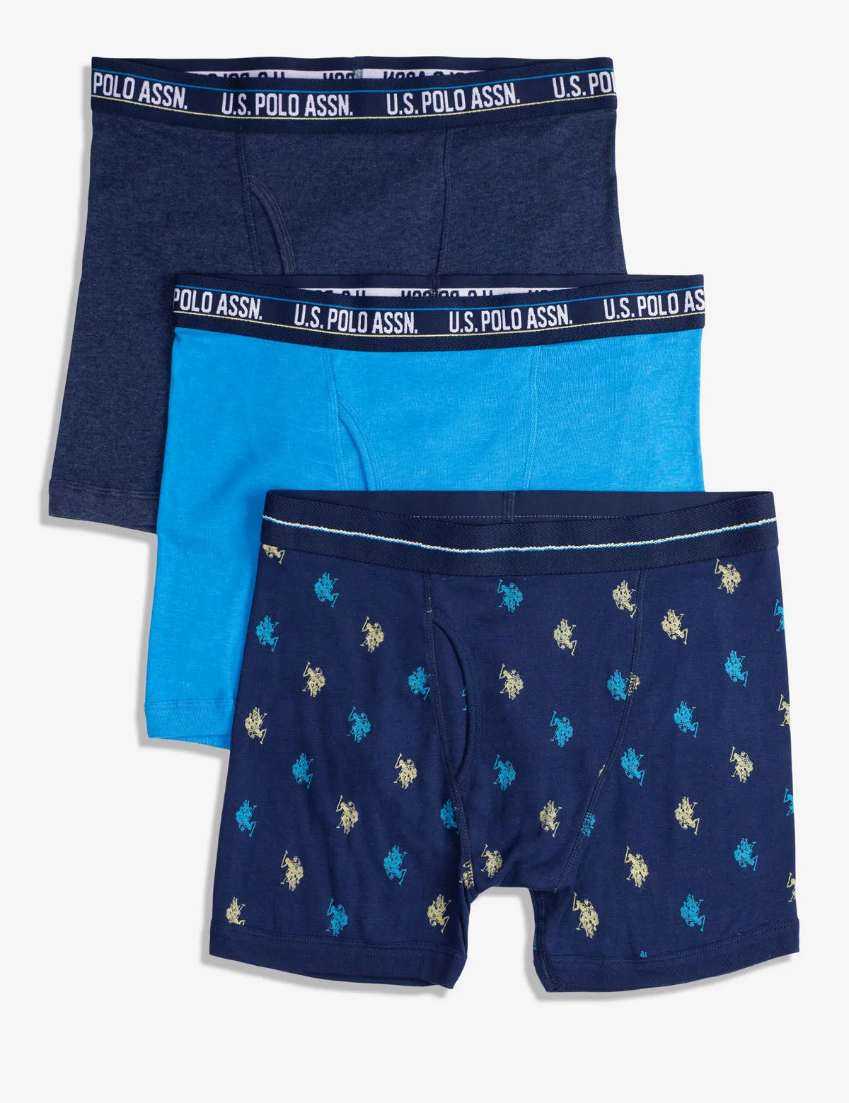 Blue Collection 3PK Cotton Boxer Briefs With Fly Pouch