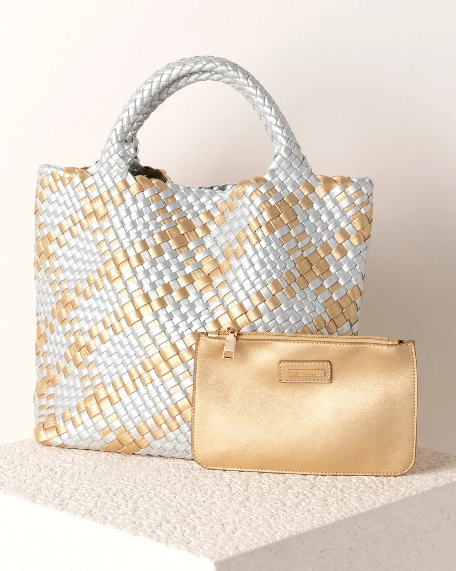 Blythe Plaid Mini Tote | Metal
