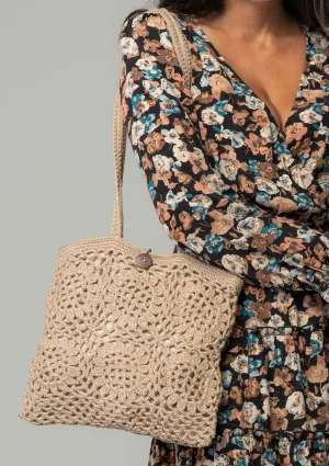 Bohemian Floral Motif Crochet Tote