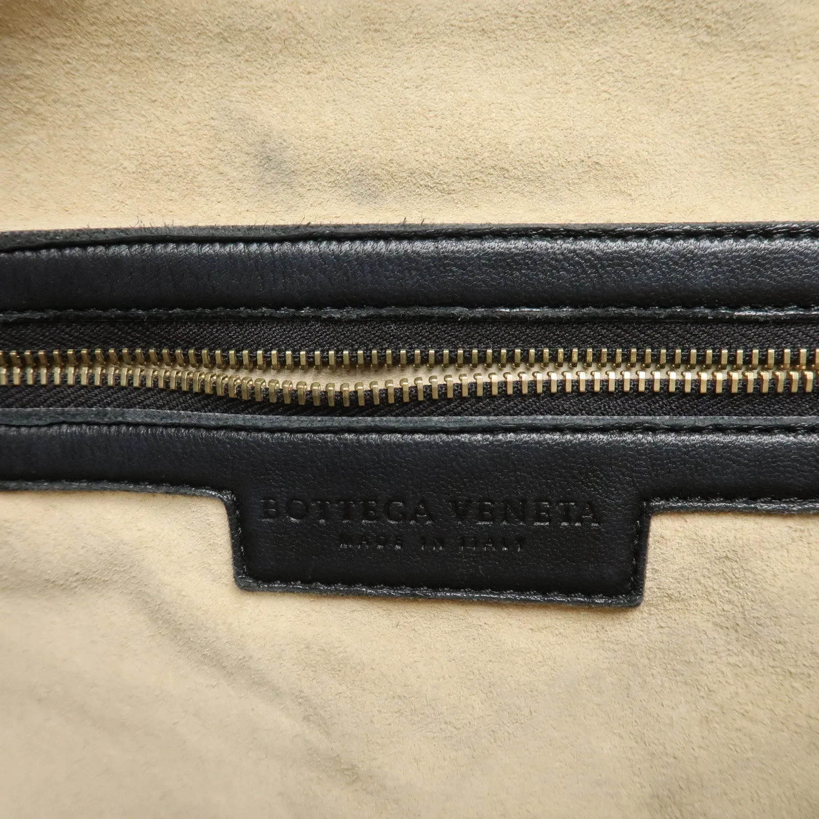 BOTTEGA VENETA Hobo Intrecciato Leather Shoulder Bag Black 115653 Used