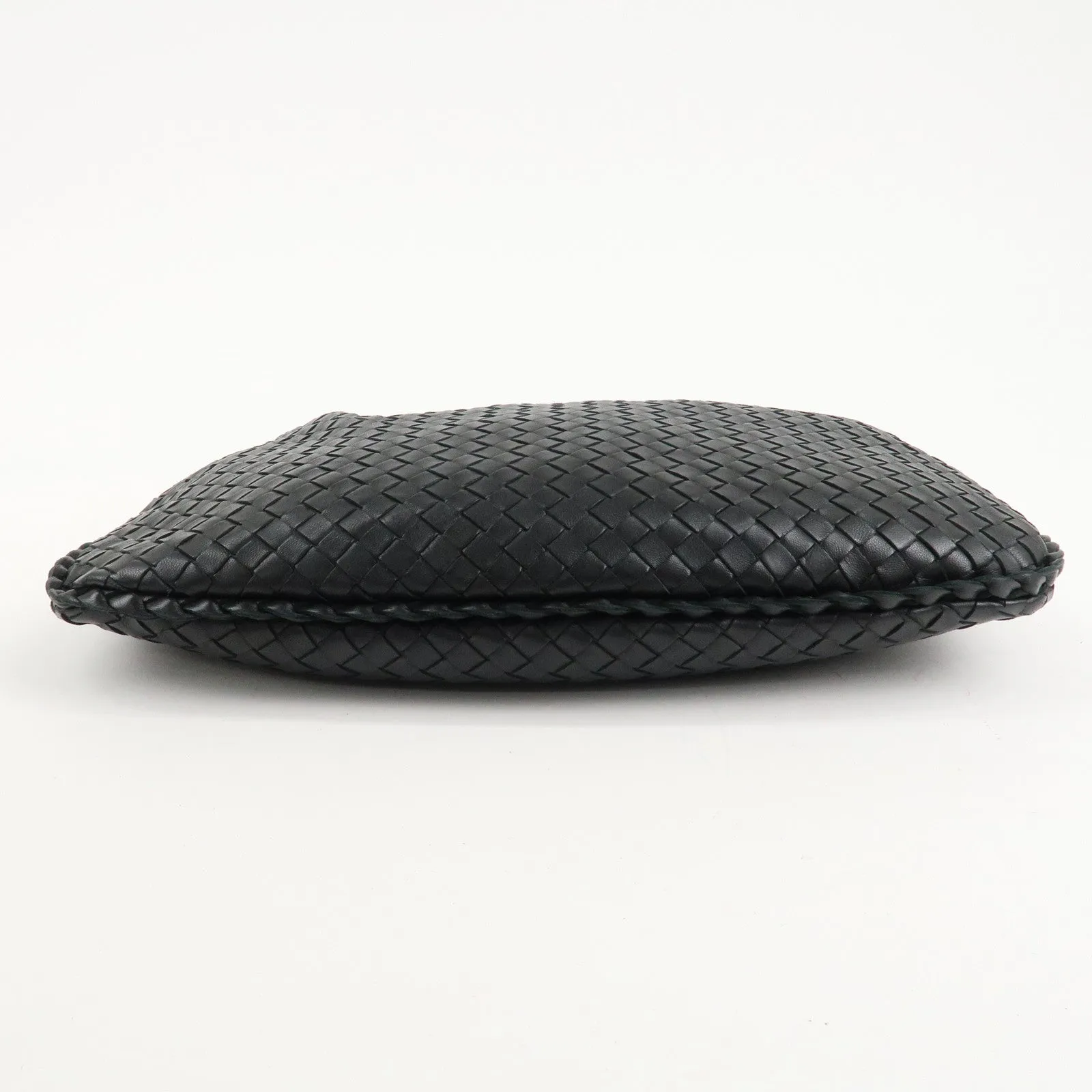 BOTTEGA VENETA Hobo Intrecciato Leather Shoulder Bag Black 115653 Used