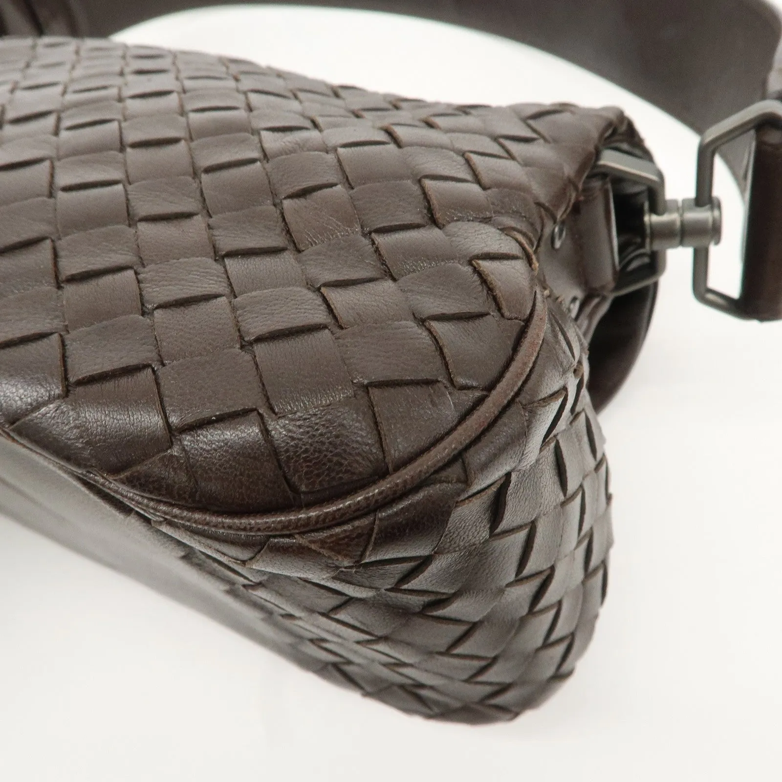 BOTTEGA VENETA Intrecciato Leather One-shoulder Bag Brown 142467 Used