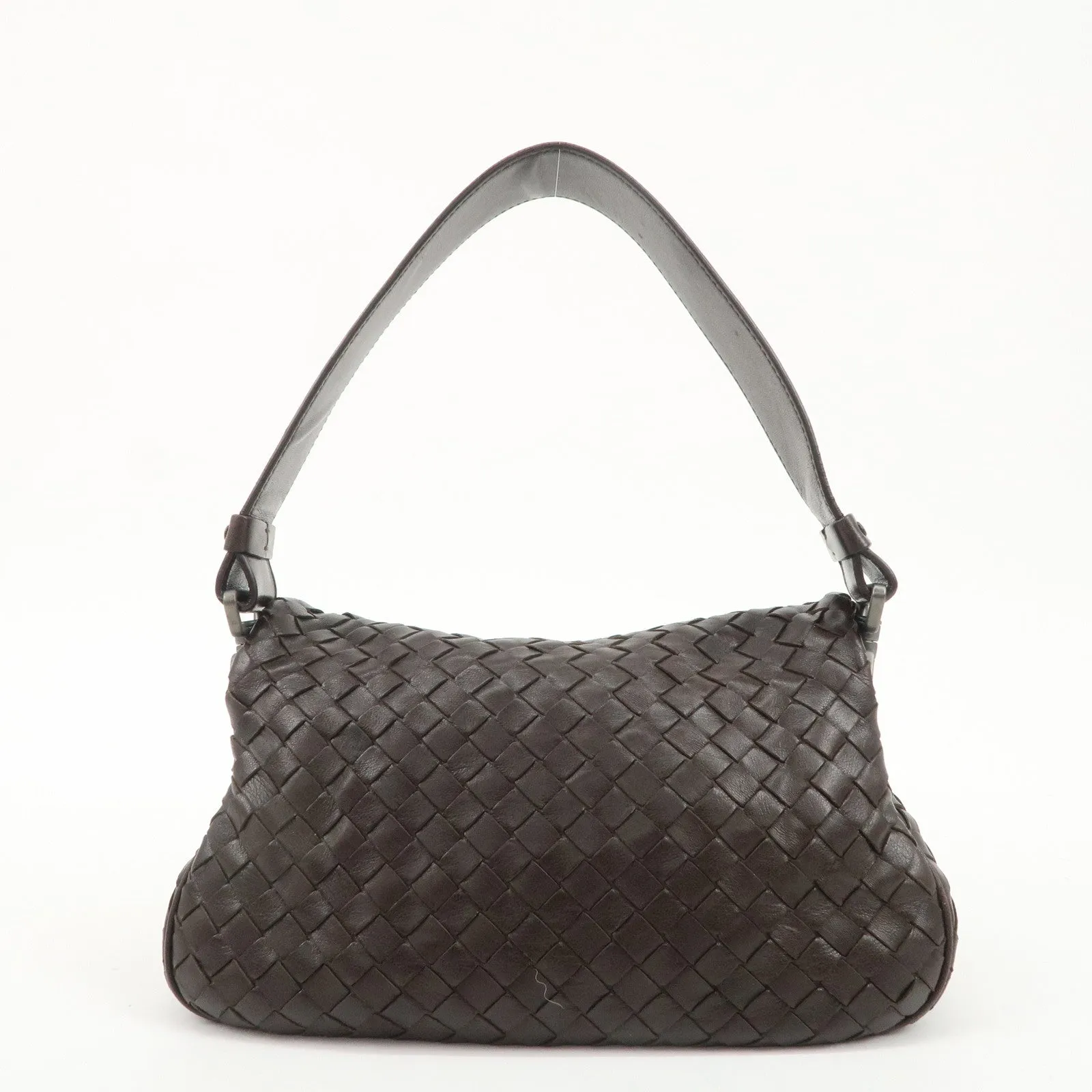 BOTTEGA VENETA Intrecciato Leather One-shoulder Bag Brown 142467 Used