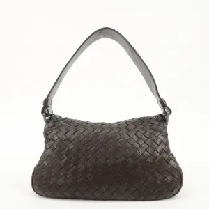 BOTTEGA VENETA Intrecciato Leather One-shoulder Bag Brown 142467 Used