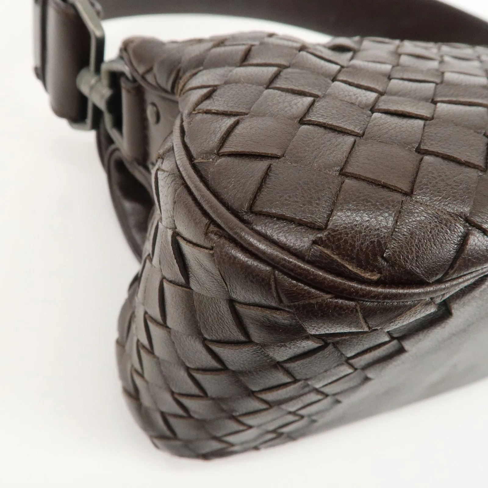 BOTTEGA VENETA Intrecciato Leather One-shoulder Bag Brown 142467 Used