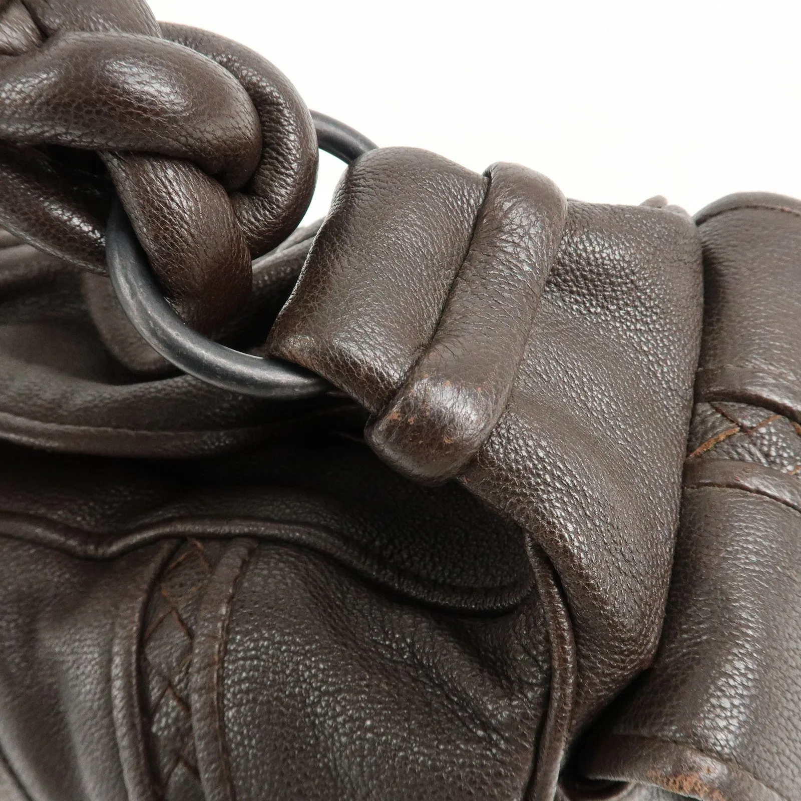 BOTTEGA VENETA Intrecciato Leather Shoulder Bag 179309 Used