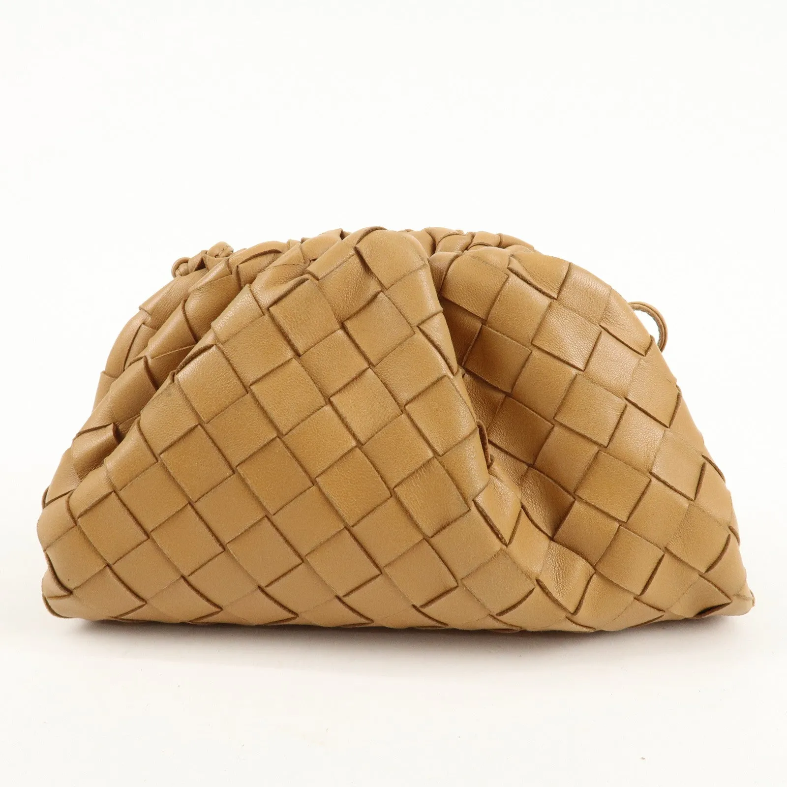 BOTTEGA VENETA Intrecciato Leather Small Shoulder Bag  Brown Used