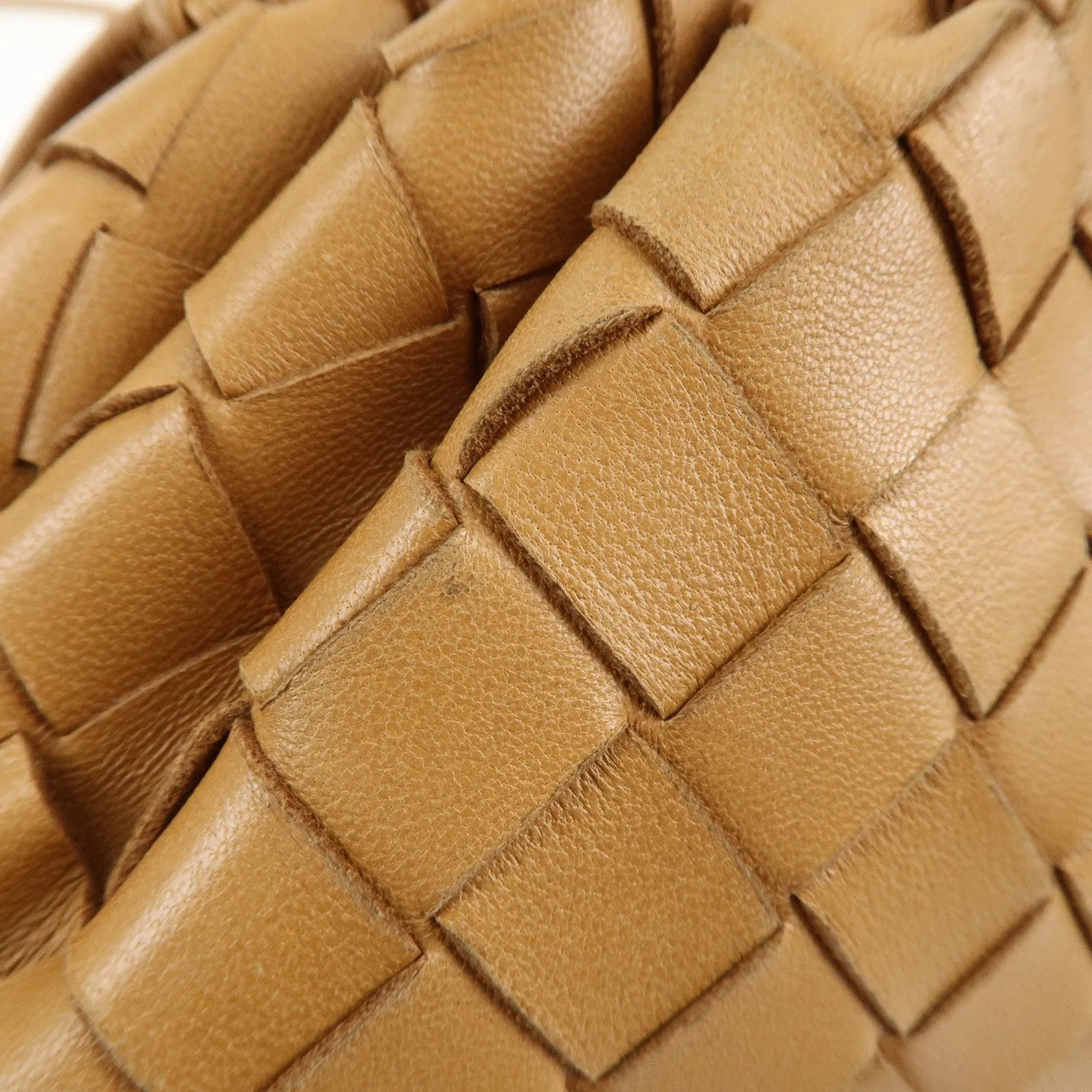 BOTTEGA VENETA Intrecciato Leather Small Shoulder Bag  Brown Used