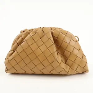 BOTTEGA VENETA Intrecciato Leather Small Shoulder Bag  Brown Used