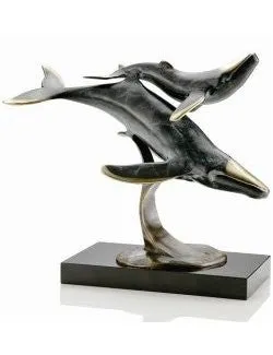 Brass Mother & Calf Sculpture