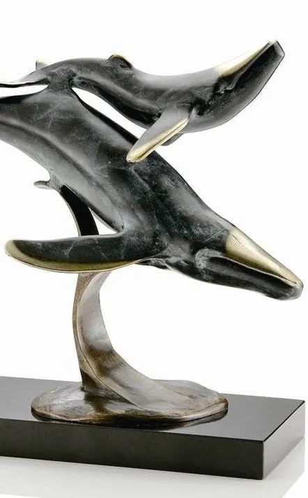 Brass Mother & Calf Sculpture