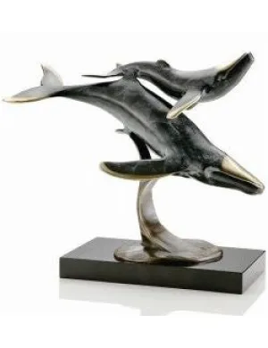 Brass Mother & Calf Sculpture