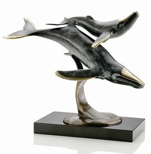 Brass Mother & Calf Sculpture
