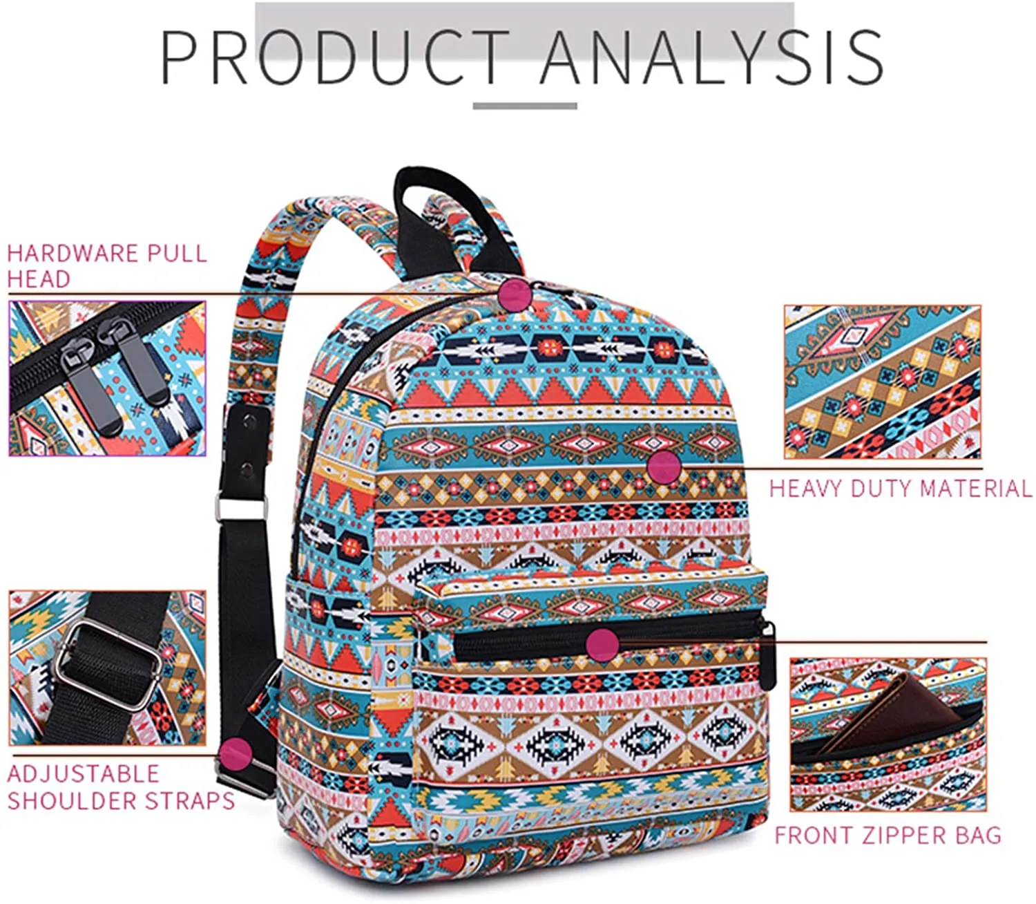 Bravo! Fashion Design Leatherette 12" Backpack (Embroider Purple)