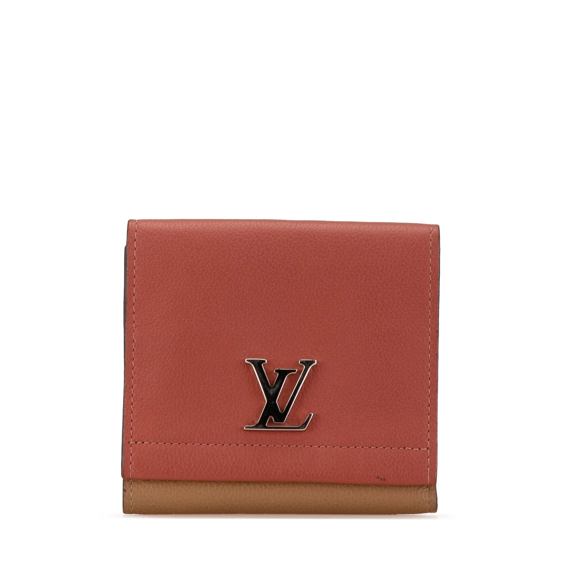 Brown Louis Vuitton Lockme II Compact Wallet