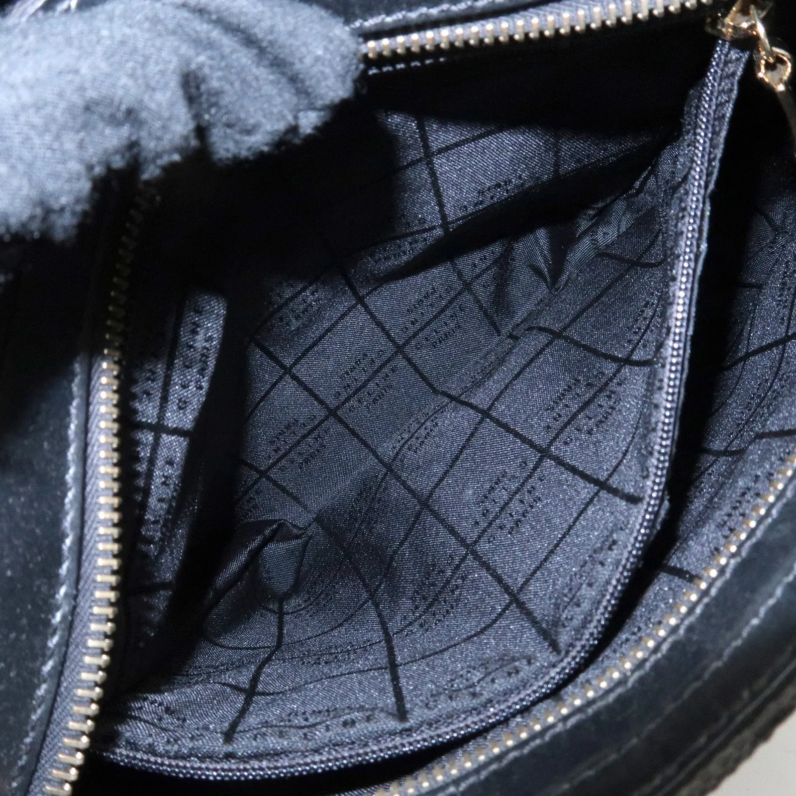 CELINE C Macadam Canvas Leather One Shoulder Bag Black Gold HDW Used