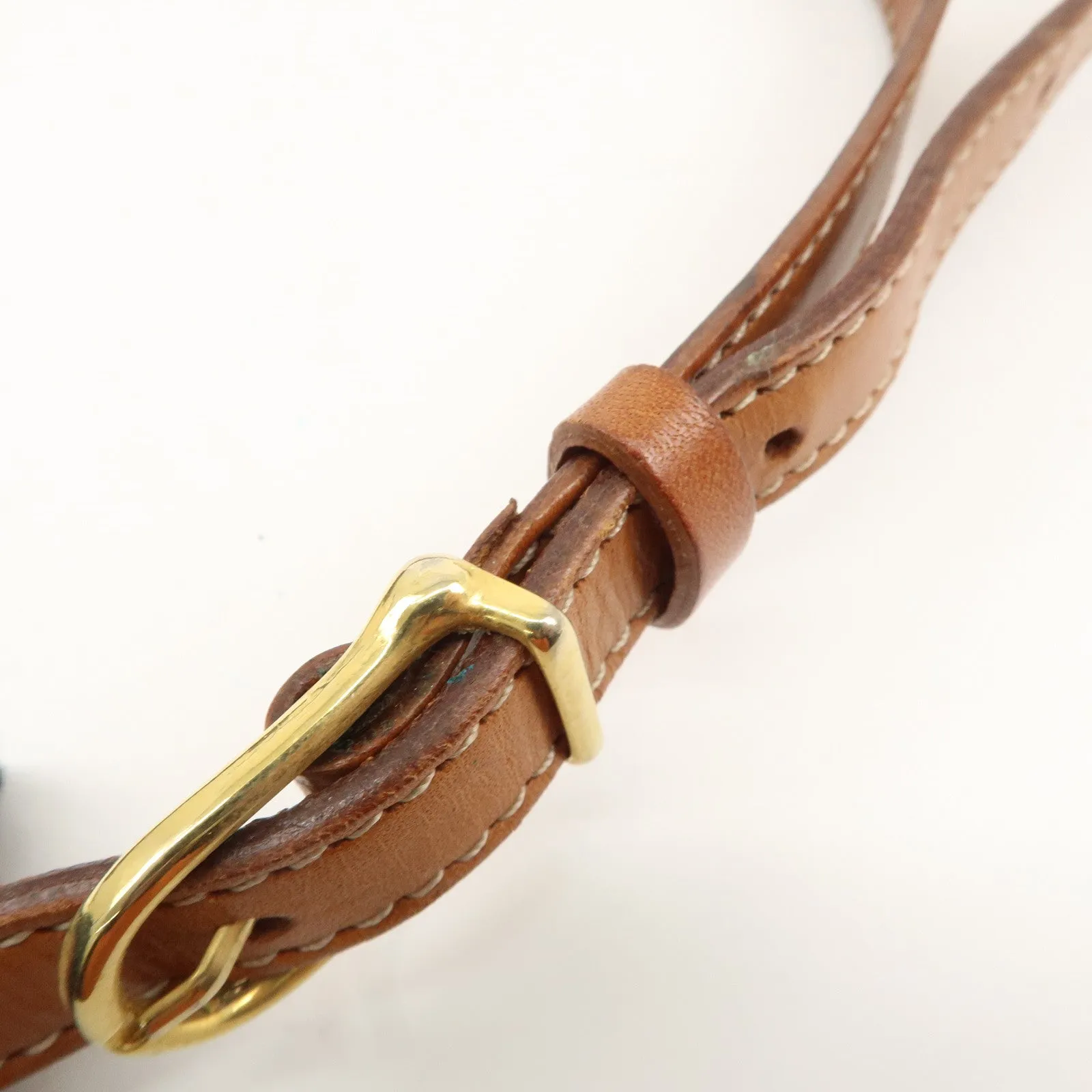 CELINE Macadam PVC Leather Shoulder Bag Brown Used