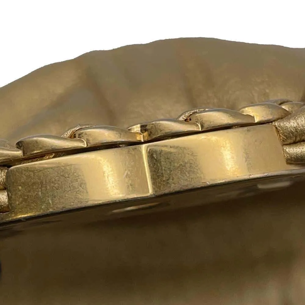 CHANEL 19 Chain Shoulder Bag Gold Leather