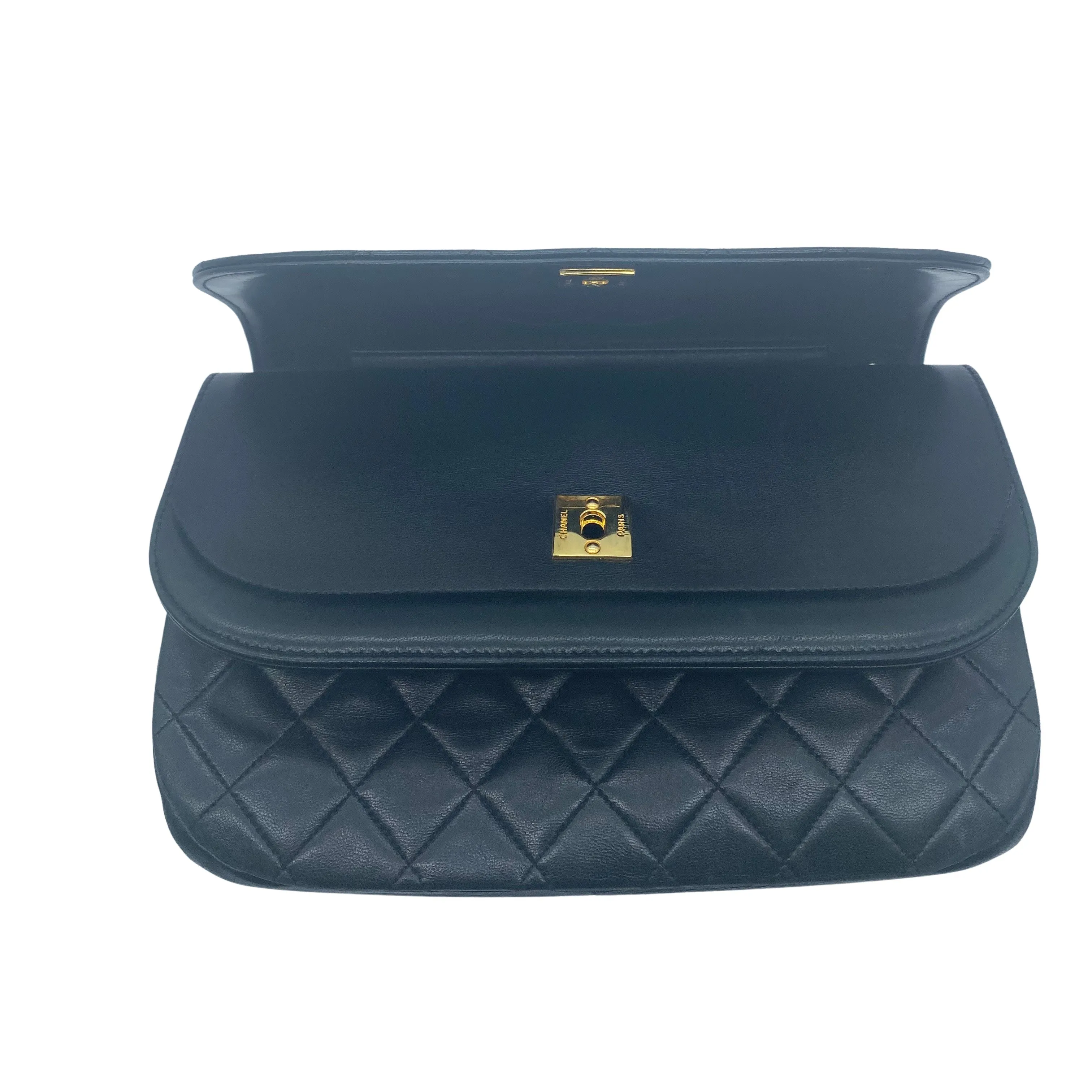 Chanel Black Leather Diana shoulder bag