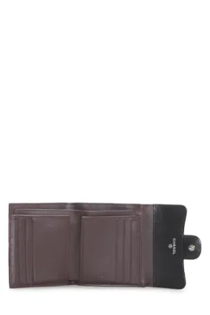Chanel,  Black Quilted Lambskin Classic Flap Compact Wallet, Black