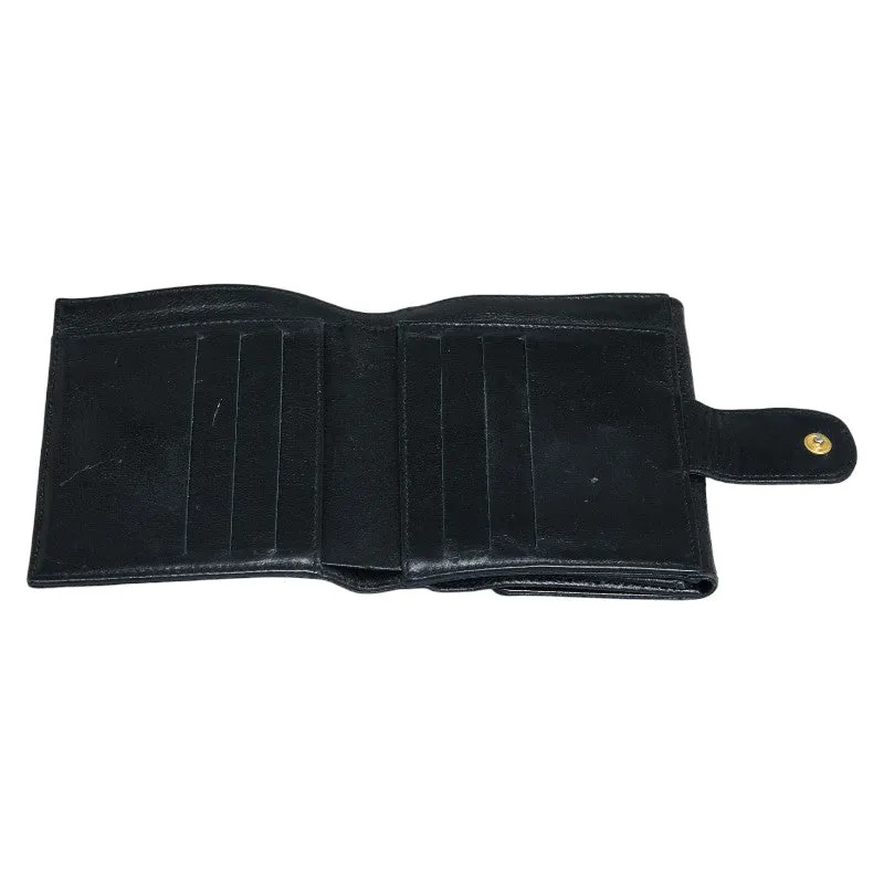 Chanel Coco Double Fed Wallet Compact Wallet Black Leather  Chanel