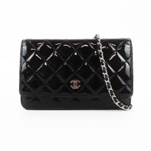Chanel Wallet On Chain (WOC) Black Quilted Leather Small Crossbody Bag 2015