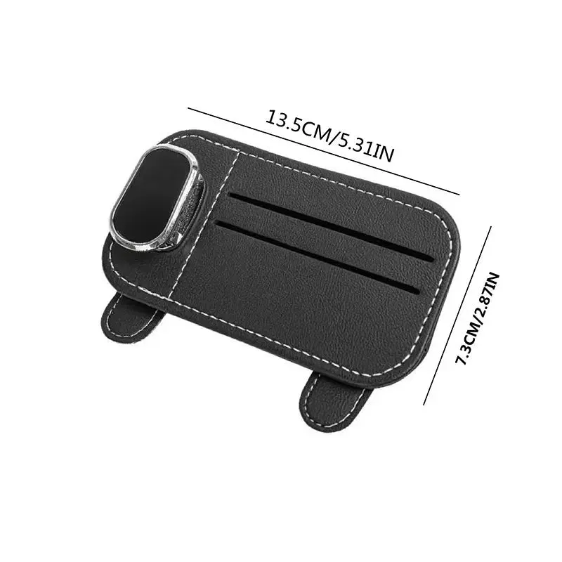 Color Name: GRAY - Multi-function Sunglasses Holder, Leather