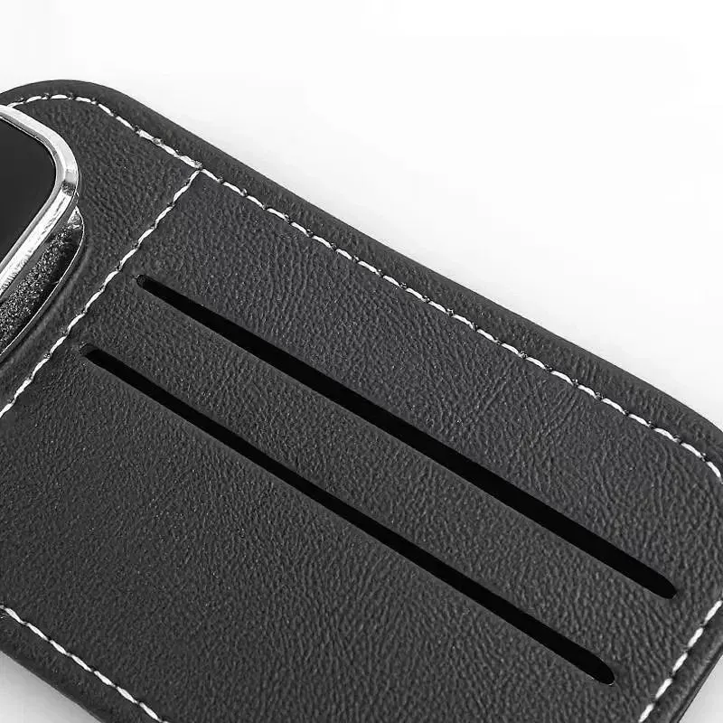 Color Name: GRAY - Multi-function Sunglasses Holder, Leather