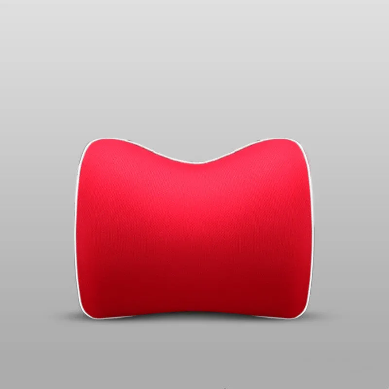 Color: Red, Style: Headrest - Memory foam car headrest lumbar
