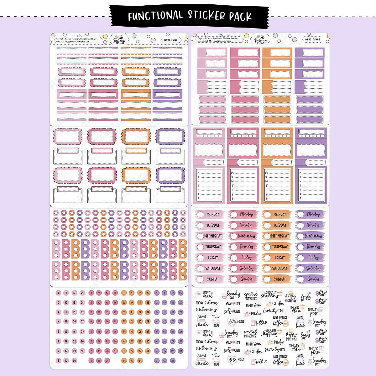 Crystal Cactus Functional Sticker Kit