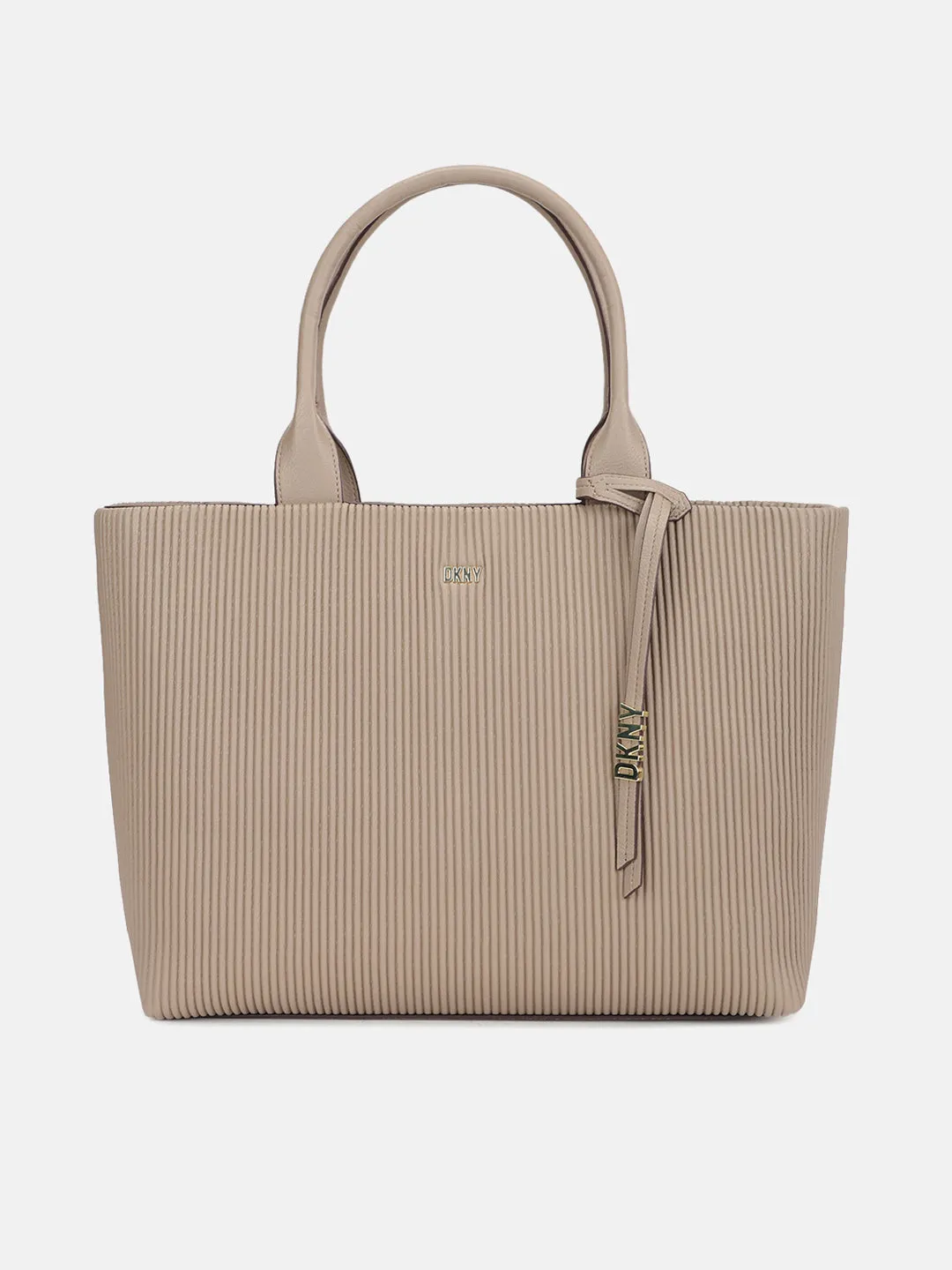 Dkny Women Beige Textured Handheld Bag