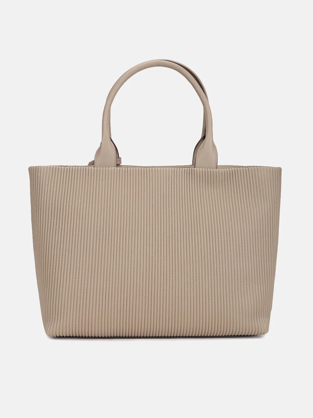 Dkny Women Beige Textured Handheld Bag
