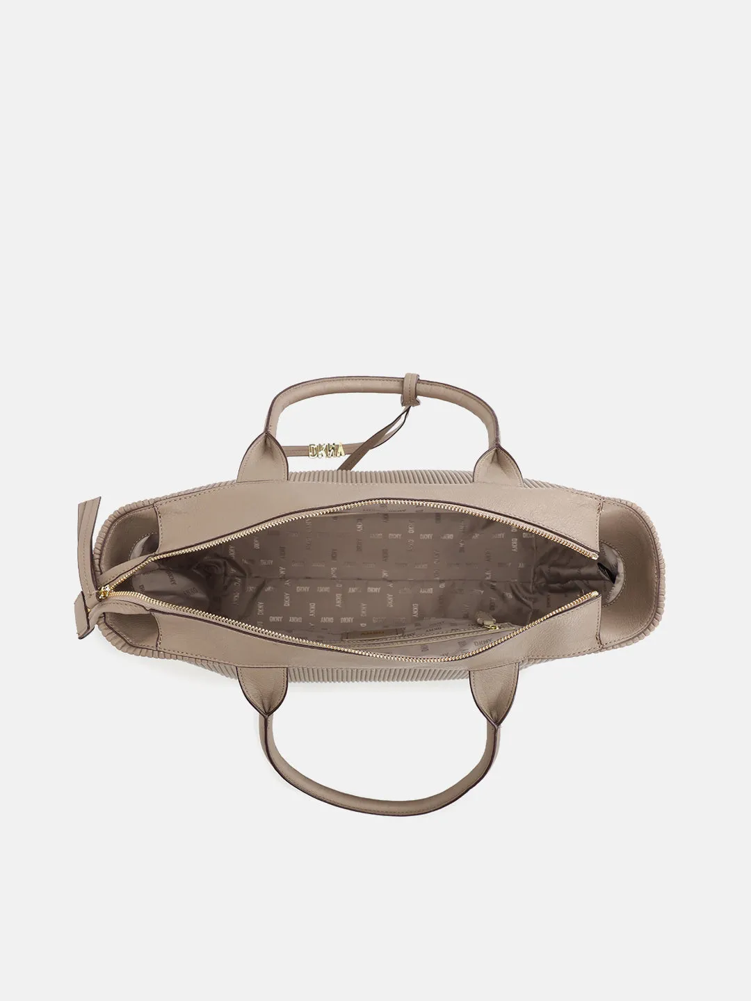Dkny Women Beige Textured Handheld Bag