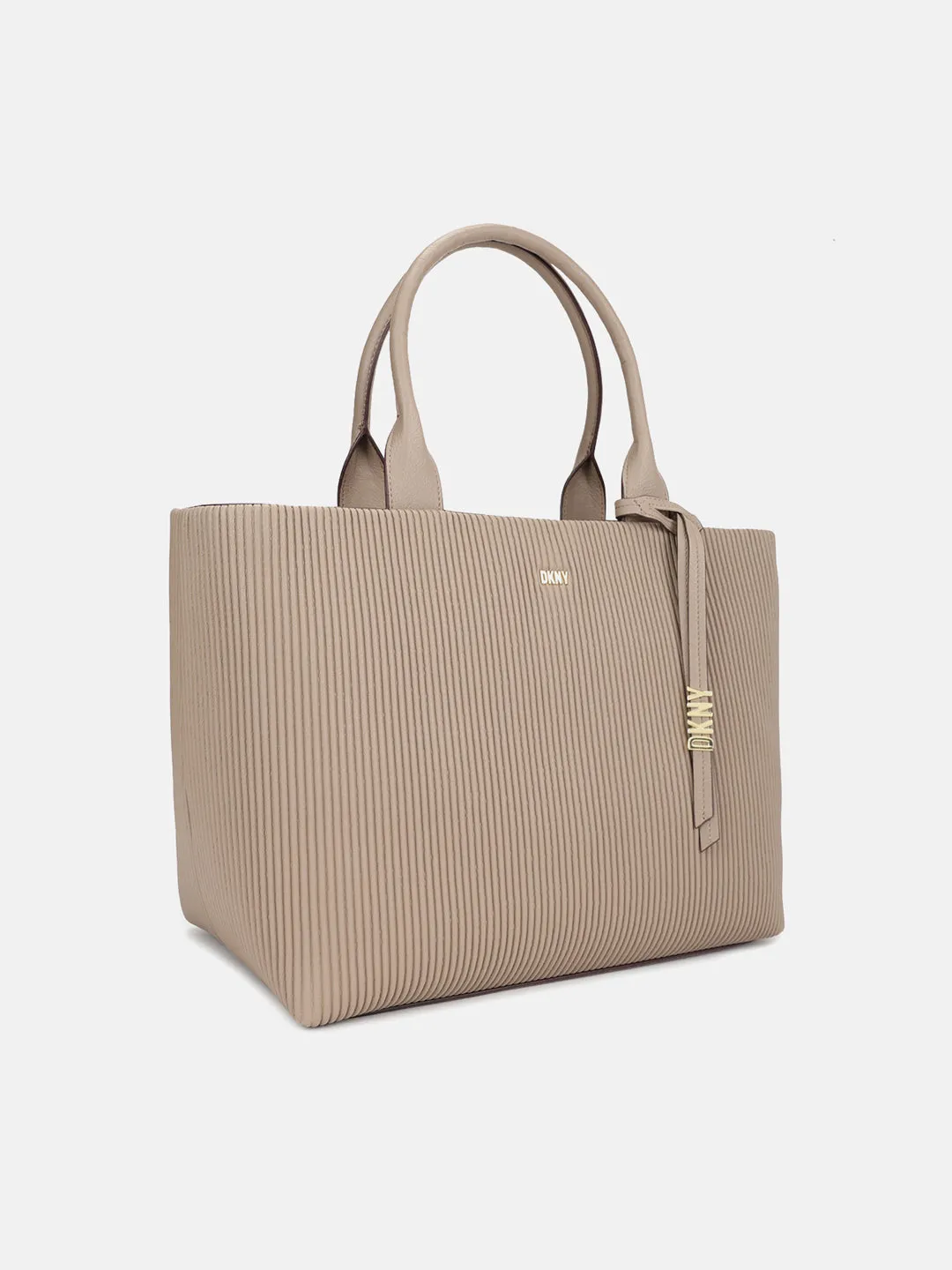 Dkny Women Beige Textured Handheld Bag