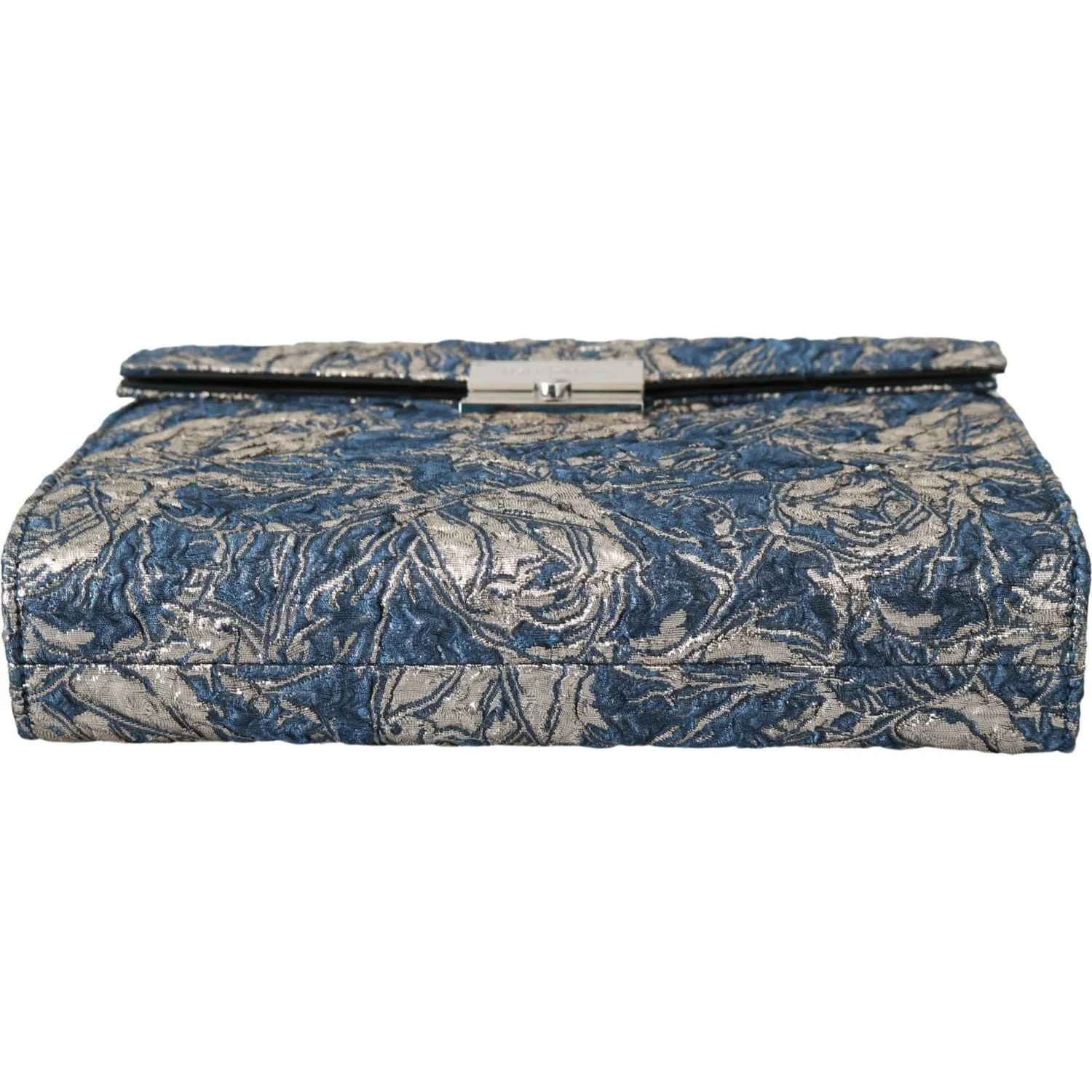 Dolce & Gabbana Elegant Blue Croc-Print Briefcase Clutch