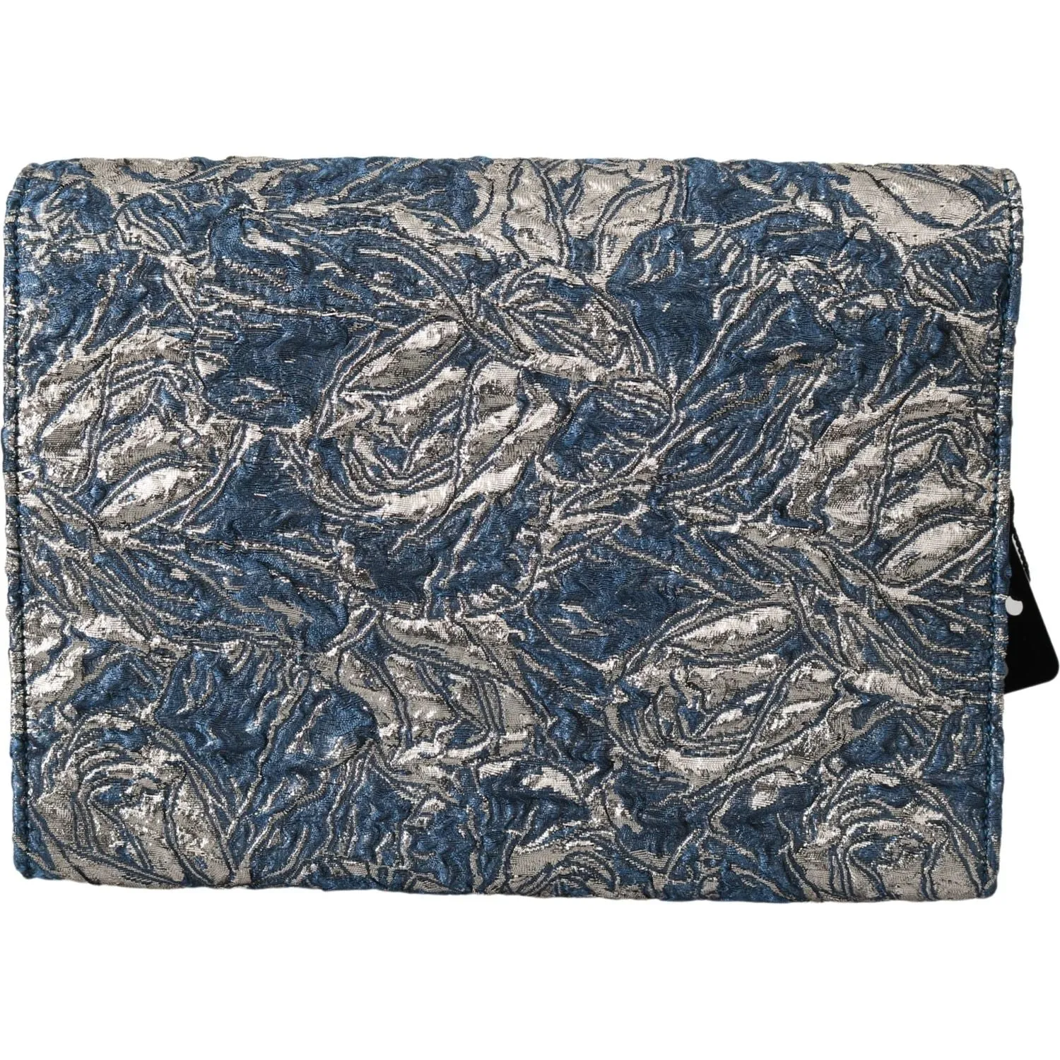 Dolce & Gabbana Elegant Blue Croc-Print Briefcase Clutch
