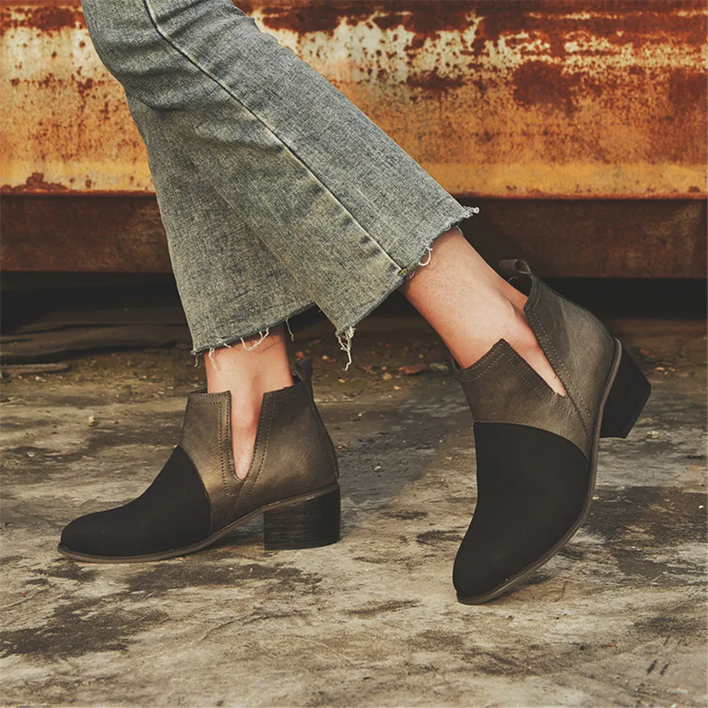elveswallet Colorblock Mid-Heel Chelsea Boots