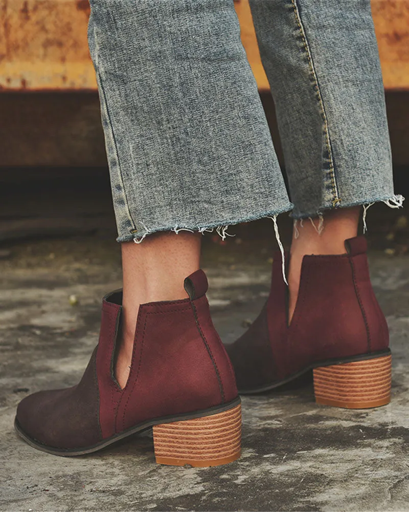 elveswallet Colorblock Mid-Heel Chelsea Boots