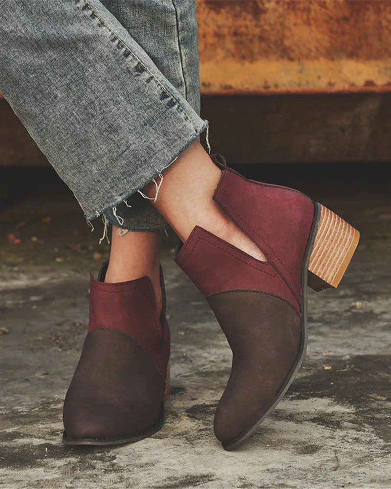 elveswallet Colorblock Mid-Heel Chelsea Boots