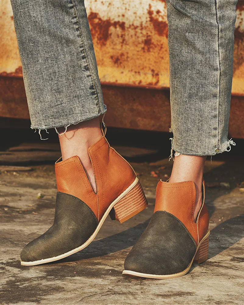 elveswallet Colorblock Mid-Heel Chelsea Boots