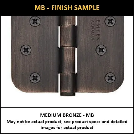 Emtek 91034 Steel Plain Bearing Hinge, 4" x 4", with 5/8" Radius Corners - Sold in Pairs