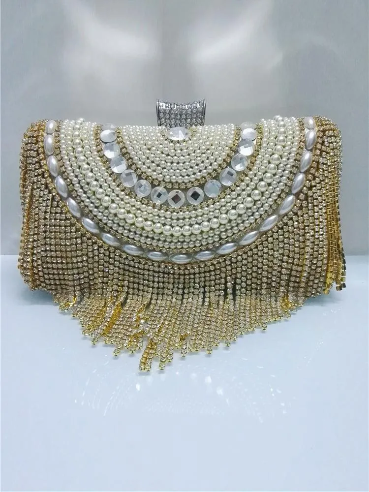 Fashion Glitter Tassel Evening Bag Clutch